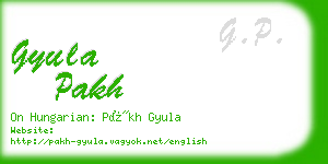 gyula pakh business card